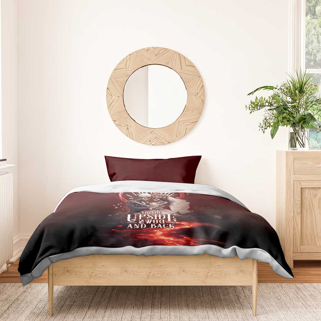 Skull Valentines Day Bedding Set I Love You To The Upside Down And Back