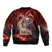 Skull Valentines Day Bomber Jacket I Love You To The Upside Down And Back