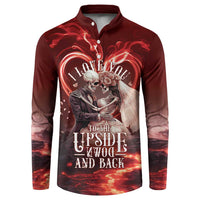 Skull Valentines Day Button Sweatshirt I Love You To The Upside Down And Back