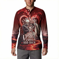 Skull Valentines Day Button Sweatshirt I Love You To The Upside Down And Back