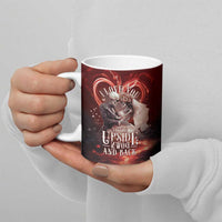 Skull Valentines Day Ceramic Mug I Love You To The Upside Down And Back