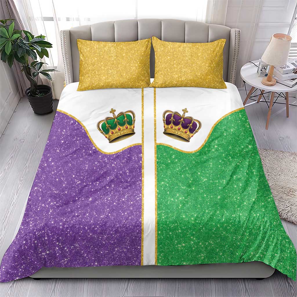 Mardi Gras Crown Bedding Set Western Yoke Glitter Style