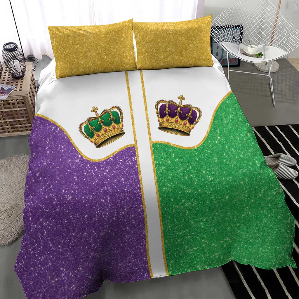 Mardi Gras Crown Bedding Set Western Yoke Glitter Style