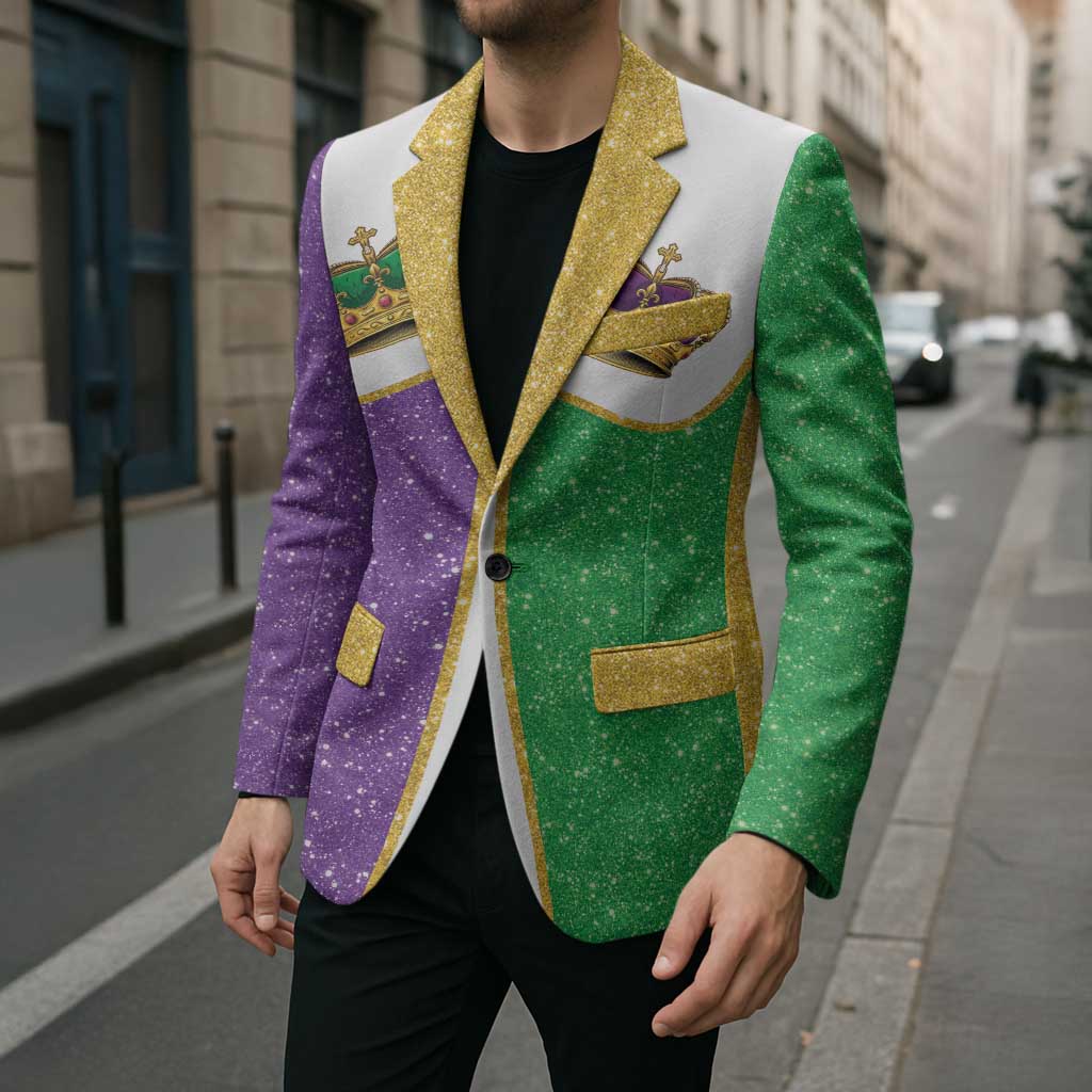 Mardi Gras Crown Blazer Western Yoke Glitter Style