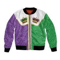 Mardi Gras Crown Bomber Jacket Western Yoke Glitter Style