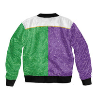 Mardi Gras Crown Bomber Jacket Western Yoke Glitter Style