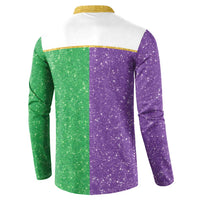 Mardi Gras Crown Button Sweatshirt Western Yoke Glitter Style