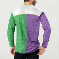 Mardi Gras Crown Button Sweatshirt Western Yoke Glitter Style