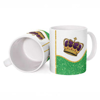 Mardi Gras Crown Ceramic Mug Western Yoke Glitter Style
