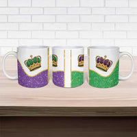 Mardi Gras Crown Ceramic Mug Western Yoke Glitter Style