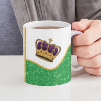 Mardi Gras Crown Ceramic Mug Western Yoke Glitter Style