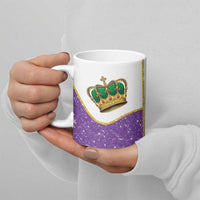 Mardi Gras Crown Ceramic Mug Western Yoke Glitter Style