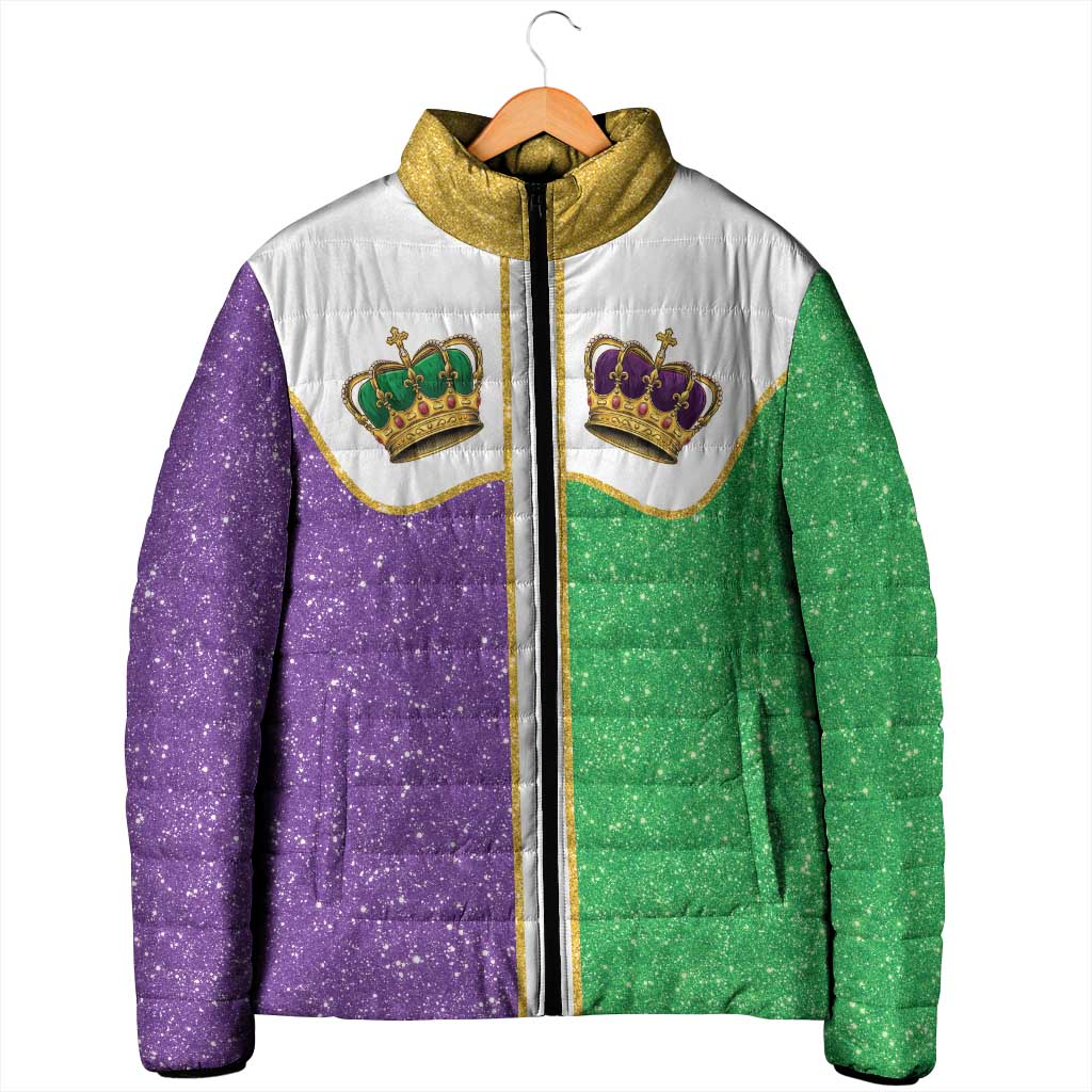 Mardi Gras Crown Padded Jacket Western Yoke Glitter Style