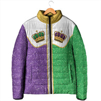 Mardi Gras Crown Padded Jacket Western Yoke Glitter Style
