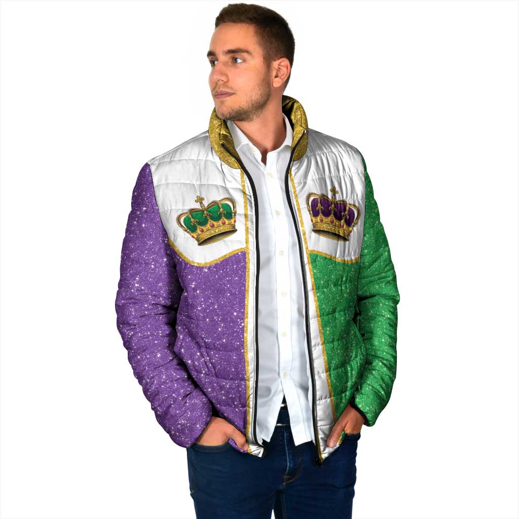 Mardi Gras Crown Padded Jacket Western Yoke Glitter Style