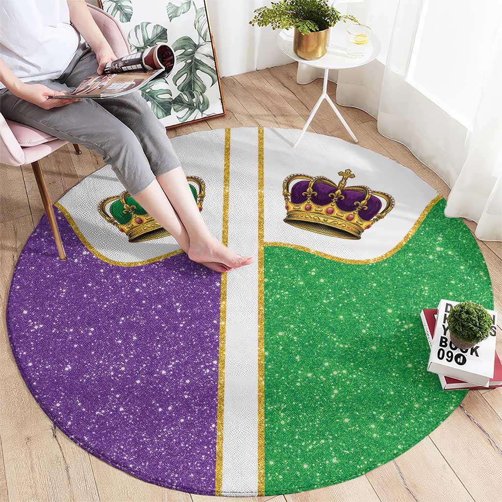 Mardi Gras Crown Round Carpet Western Yoke Glitter Style