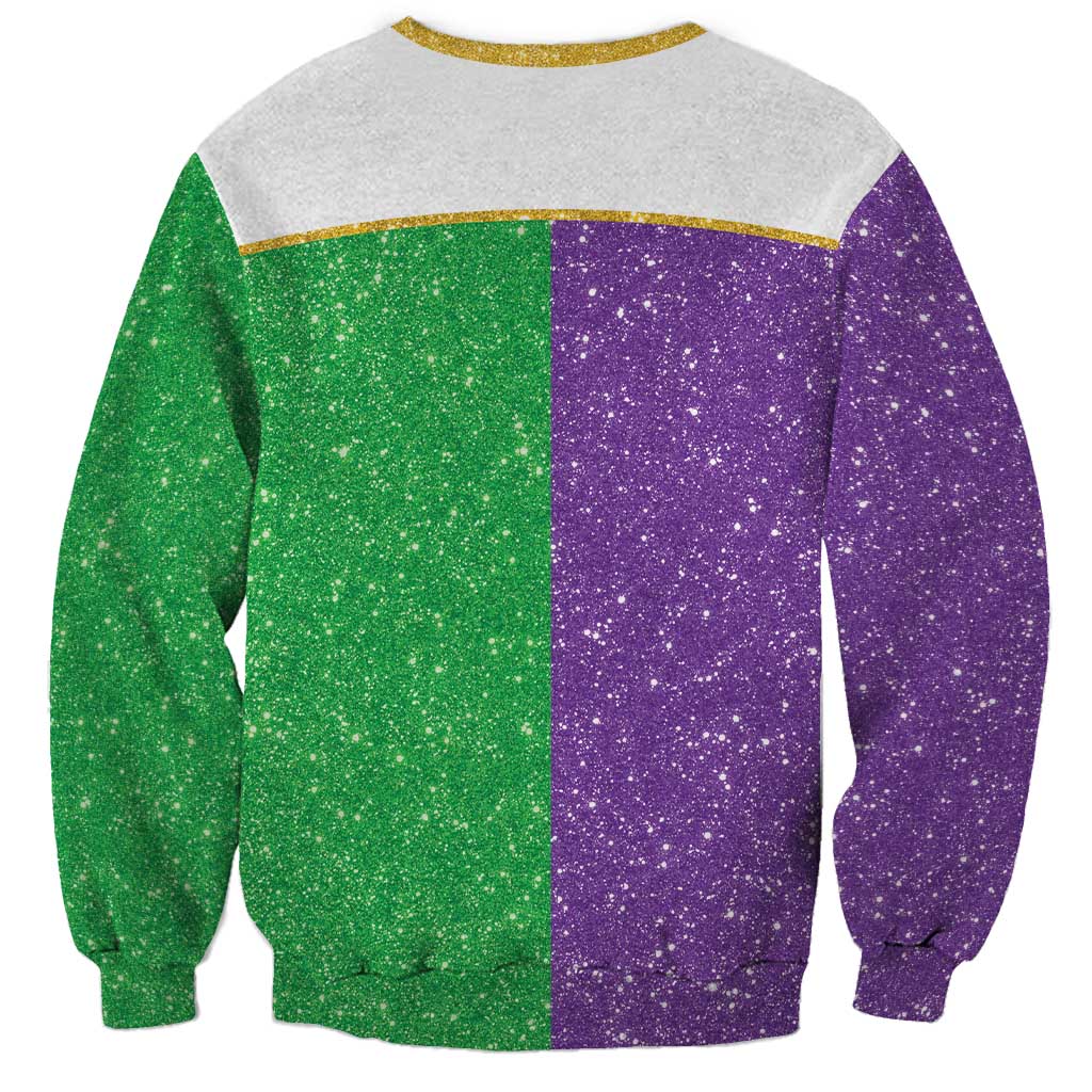 Mardi Gras Crown Sweatshirt Western Yoke Glitter Style
