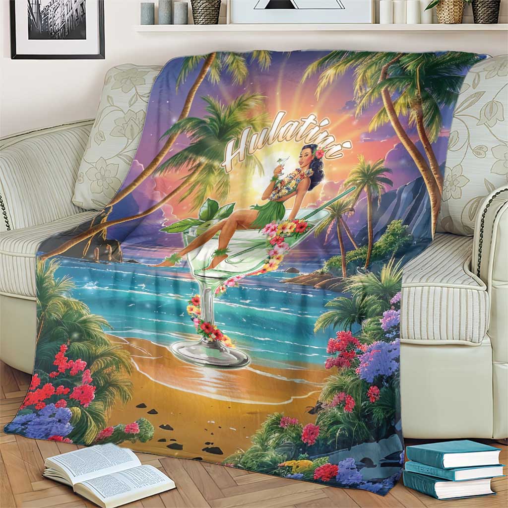 Aloha Hawaii Blanket Hula Martini Tropical Vibes - Wonder Print Shop