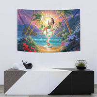 Aloha Hawaii Tapestry Hula Martini Tropical Vibes - Wonder Print Shop