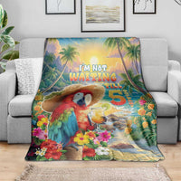 Hawaii Parrot Blanket Im Not Waiting Till 5 Oclock