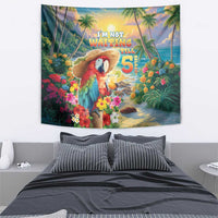 Hawaii Parrot Tapestry Im Not Waiting Till 5 Oclock