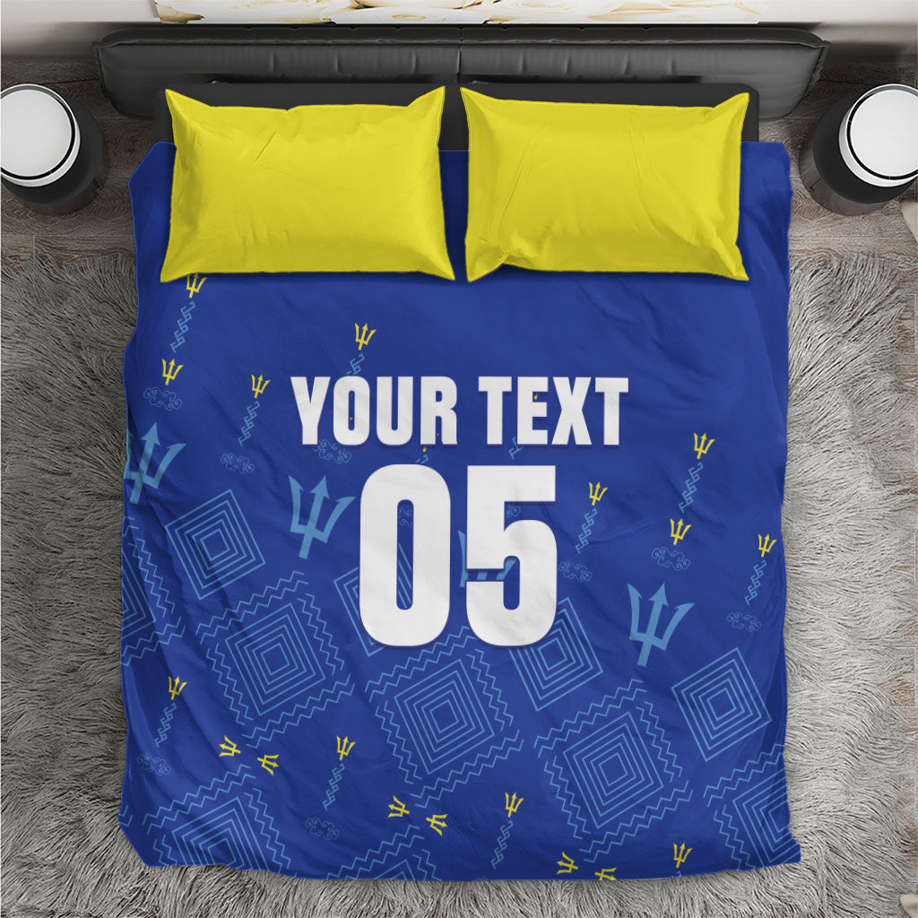 Custom Barbados 2026 Cricket Bedding Set Tridents Rise