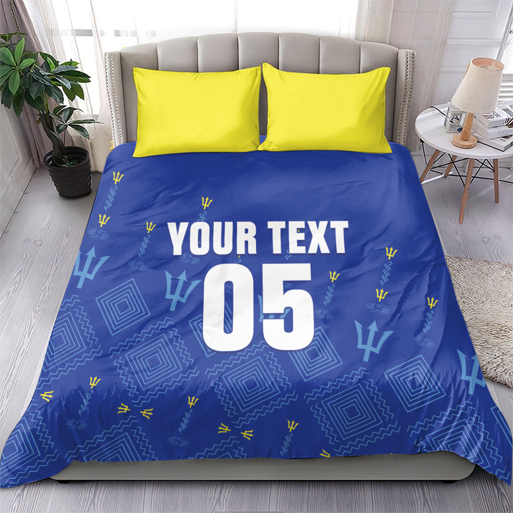 Custom Barbados 2026 Cricket Bedding Set Tridents Rise