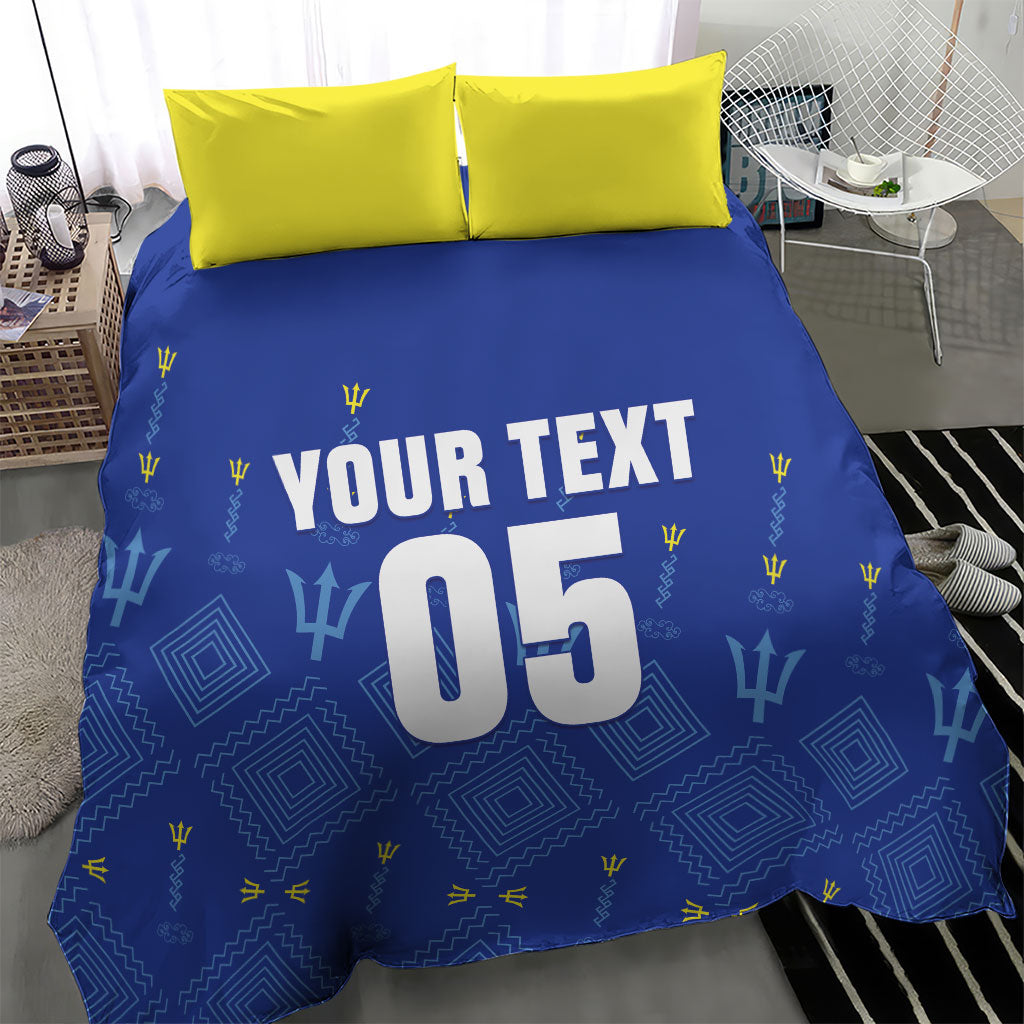 Custom Barbados 2026 Cricket Bedding Set Tridents Rise