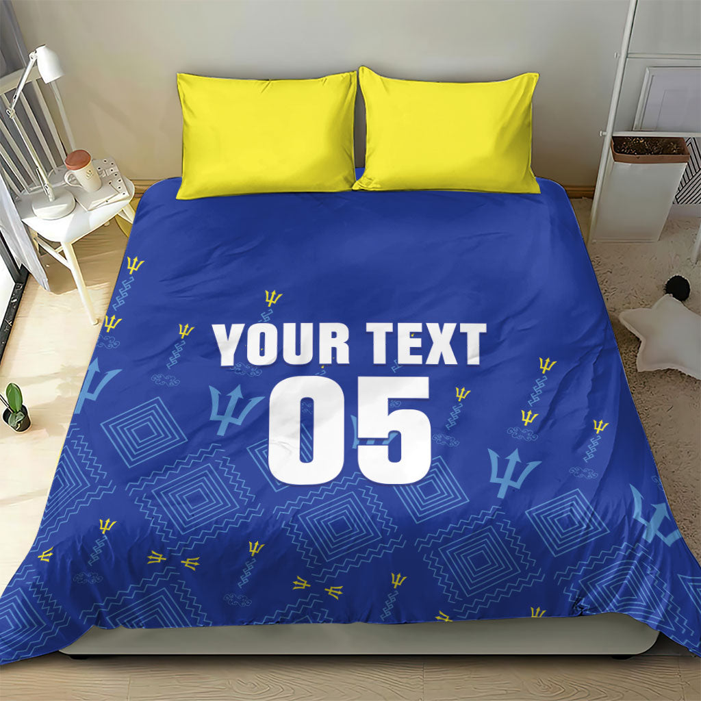 Custom Barbados 2026 Cricket Bedding Set Tridents Rise