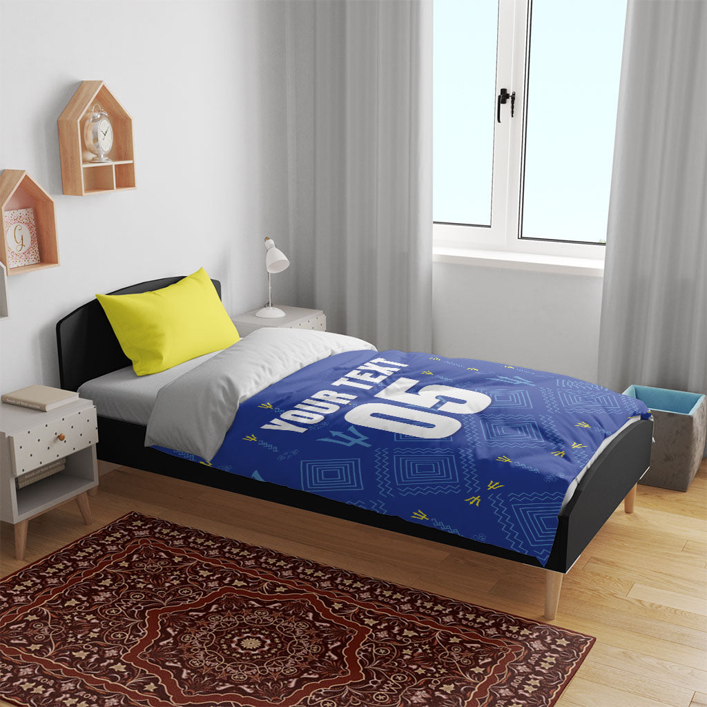 Custom Barbados 2026 Cricket Bedding Set Tridents Rise