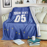 Custom Barbados 2026 Cricket Blanket Tridents Rise