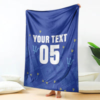 Custom Barbados 2026 Cricket Blanket Tridents Rise