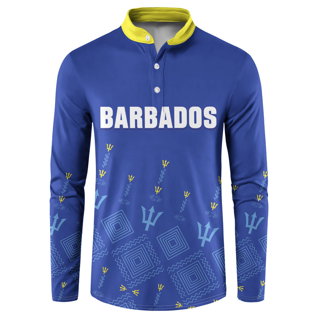 Custom Barbados 2026 Cricket Button Sweatshirt Tridents Rise