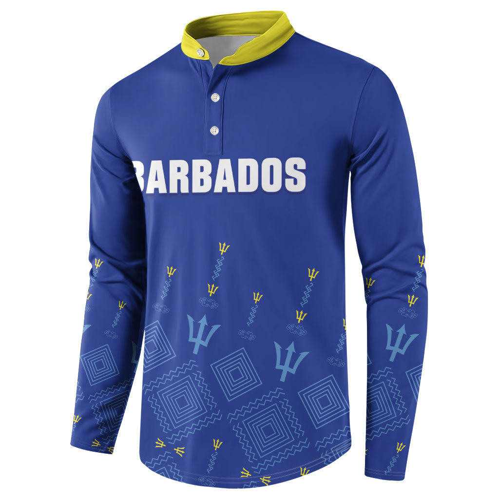 Custom Barbados 2026 Cricket Button Sweatshirt Tridents Rise