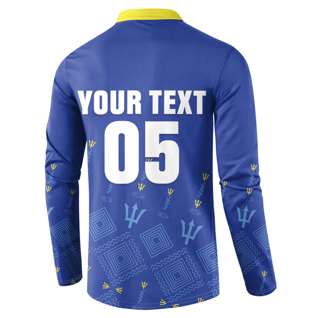 Custom Barbados 2026 Cricket Button Sweatshirt Tridents Rise