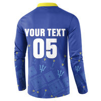 Custom Barbados 2026 Cricket Button Sweatshirt Tridents Rise