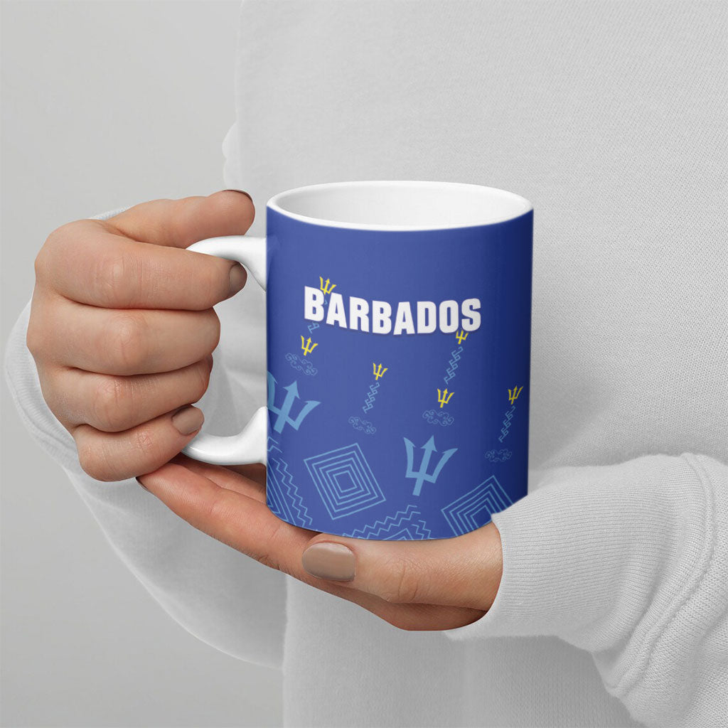Custom Barbados 2026 Cricket Ceramic Mug Tridents Rise