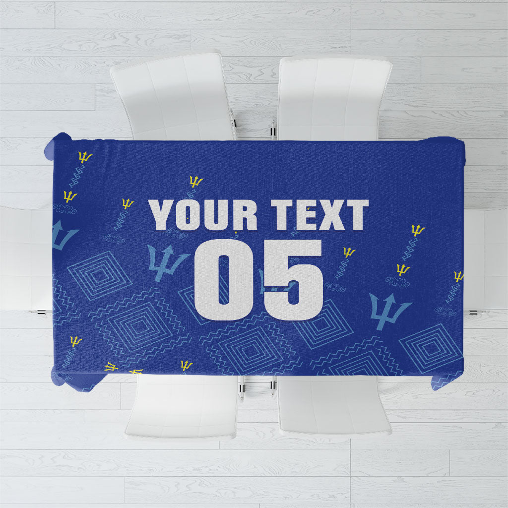 Custom Barbados 2026 Cricket Tablecloth Tridents Rise