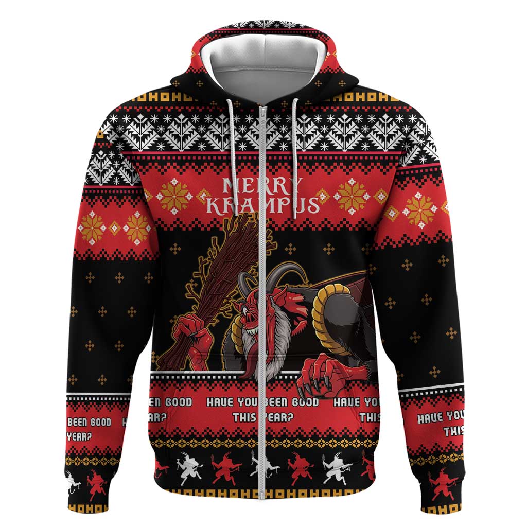 Merry Christmas Krampus Zip Hoodie Have You Been Good This Year LT05 - Wonder Print Shop