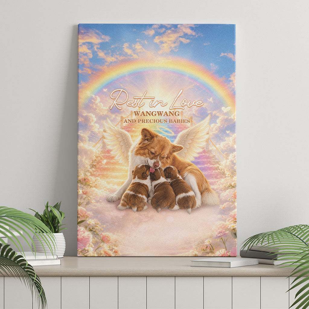 Justice For WangWang Angel Dog Canvas Wall Art Rest In Love