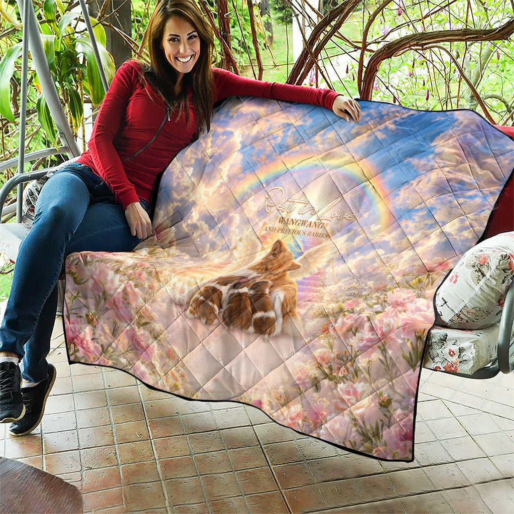Justice For WangWang Angel Dog Quilt Rest In Love