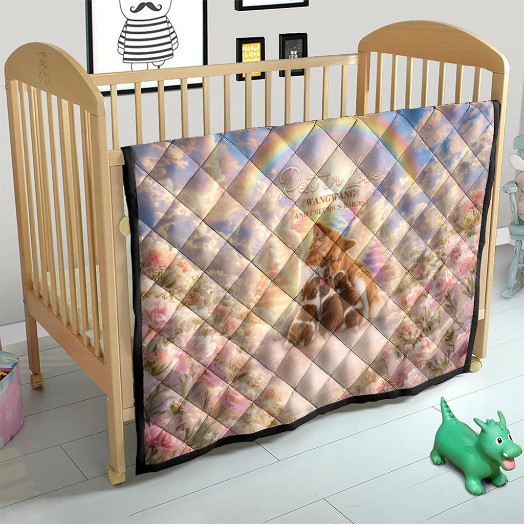 Justice For WangWang Angel Dog Quilt Rest In Love