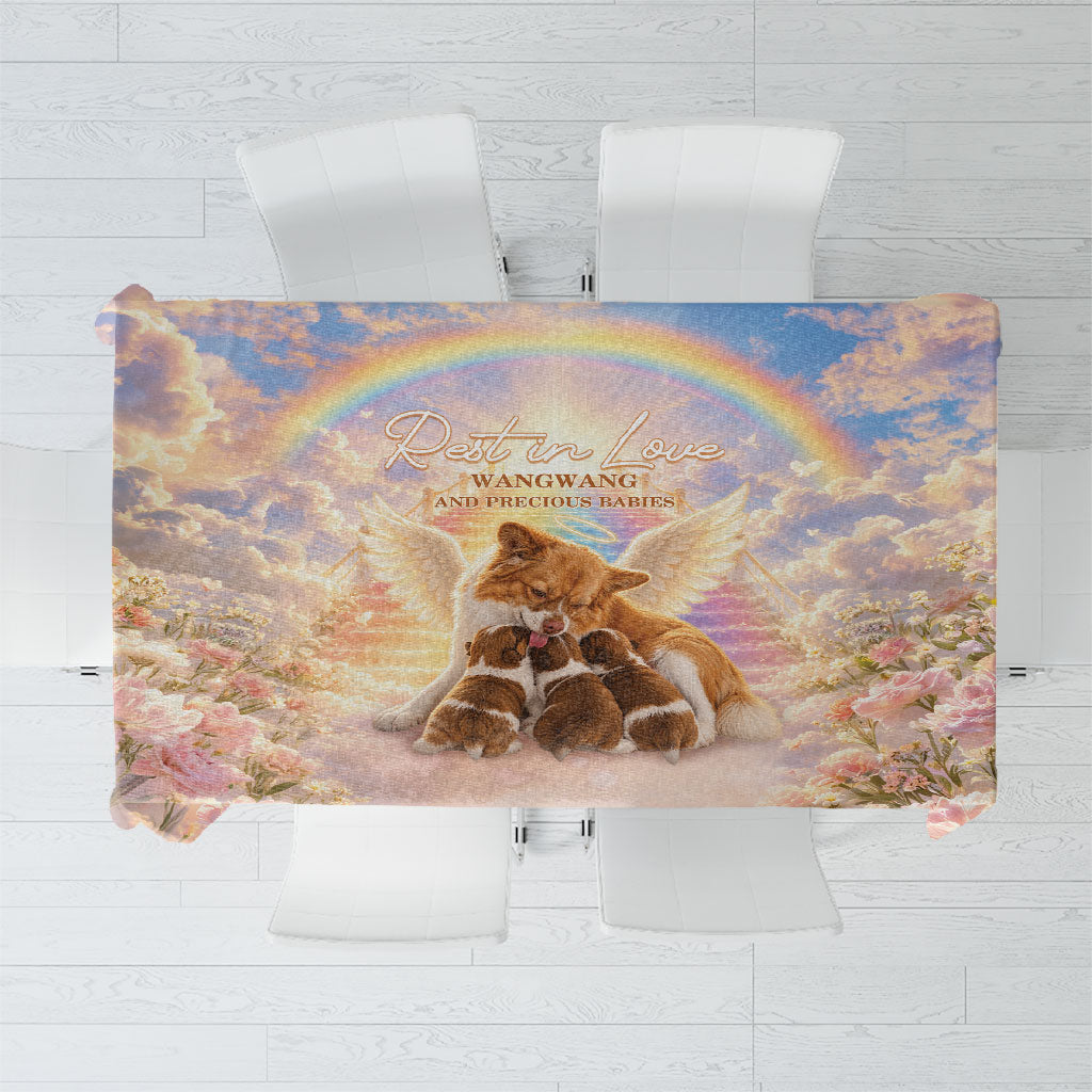 Justice For WangWang Angel Dog Tablecloth Rest In Love