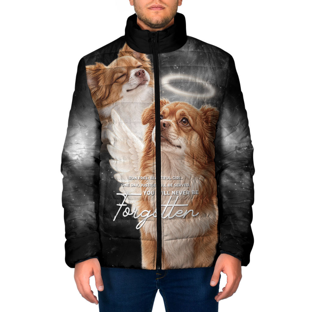 WangWang Angel Dog Remembrance Padded Jacket You Will Never Be Forgotten