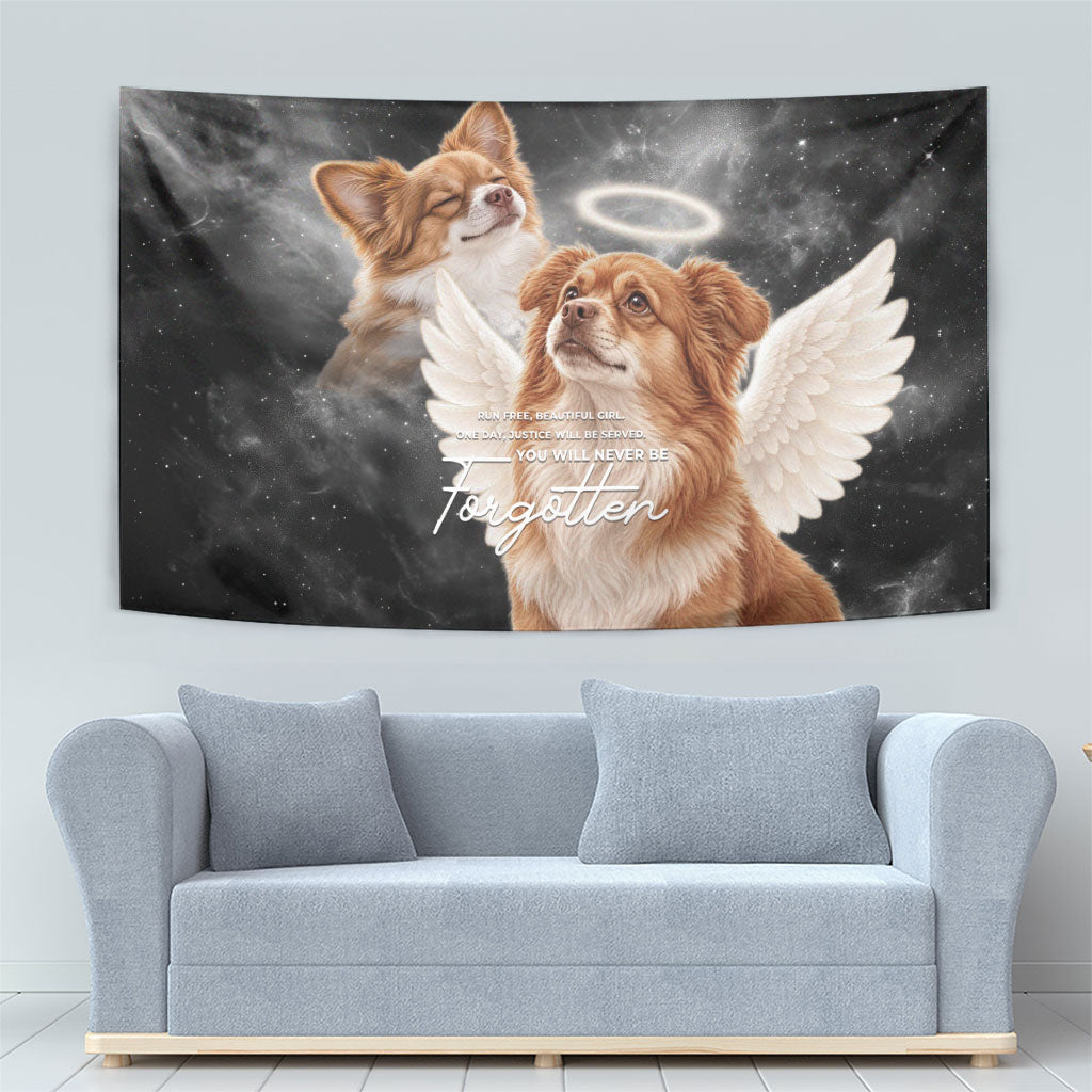 WangWang Angel Dog Remembrance Tapestry You Will Never Be Forgotten
