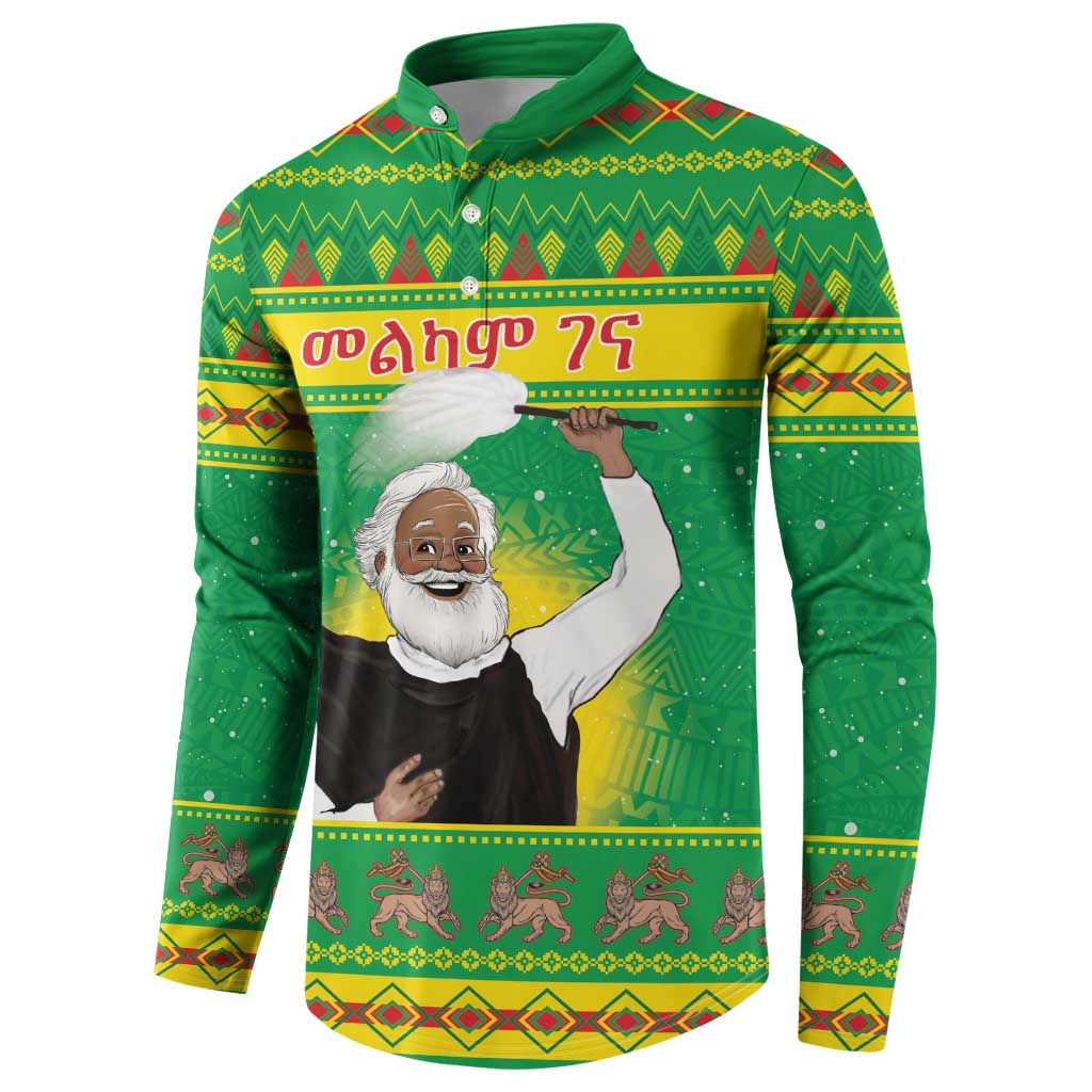 Green button-up sweatshirt with long sleeves and large center graphic on back