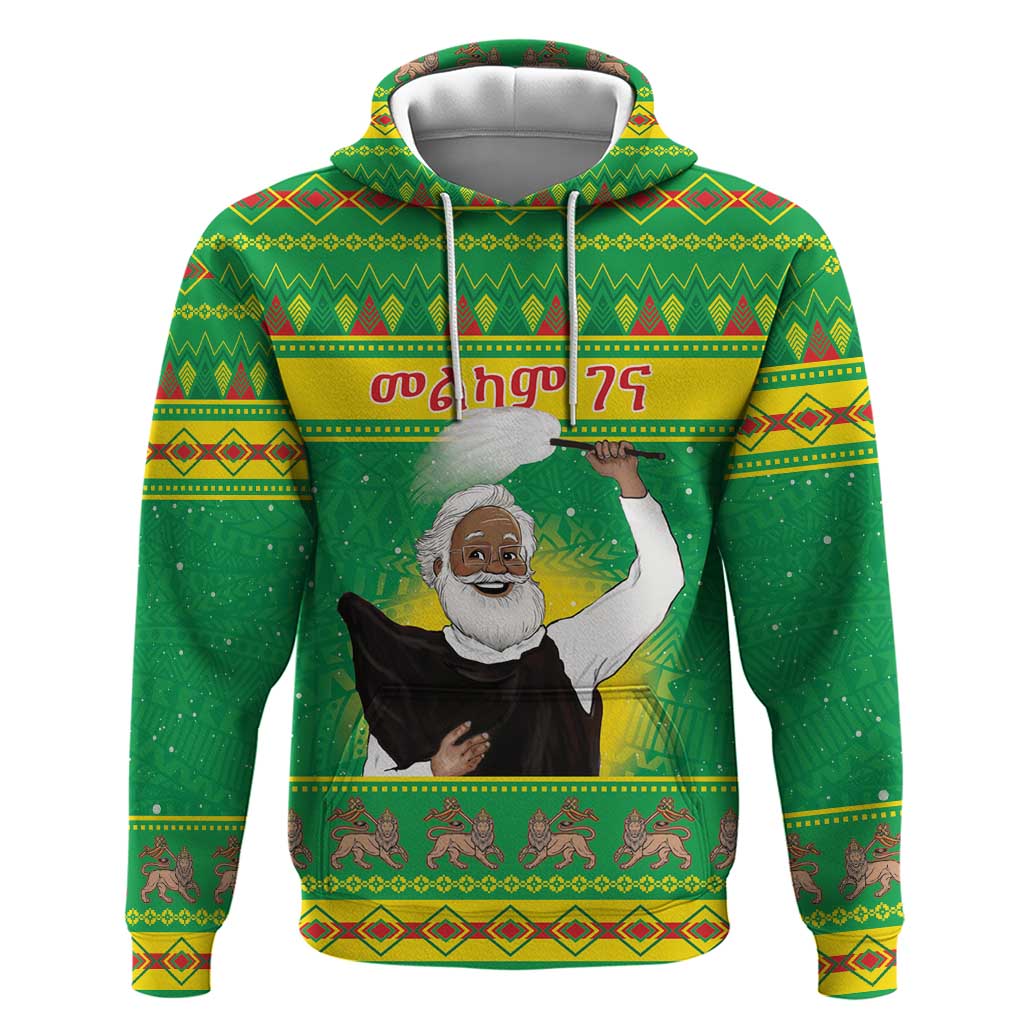 Ethiopia Christmas Hoodie Melkam Gena Yegena Abat