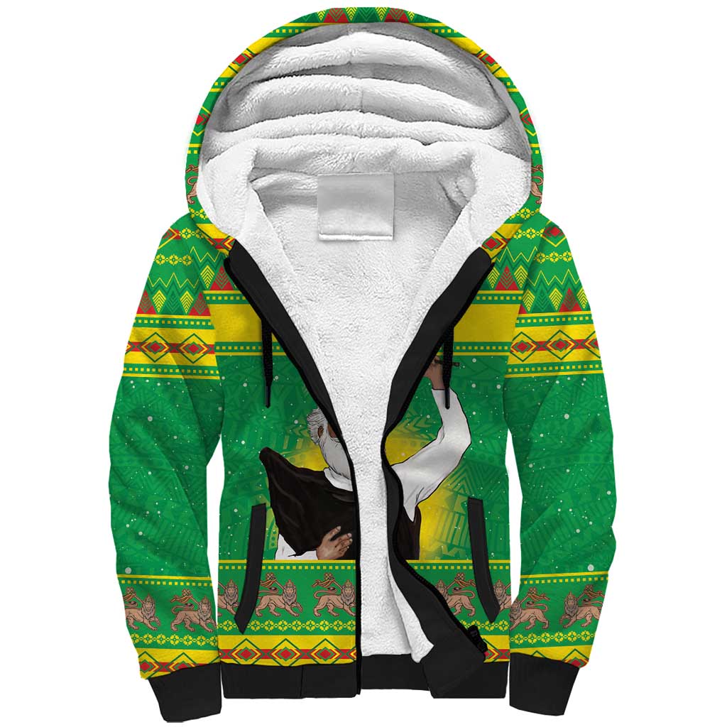 Ethiopia Christmas Sherpa Hoodie Melkam Gena Yegena Abat