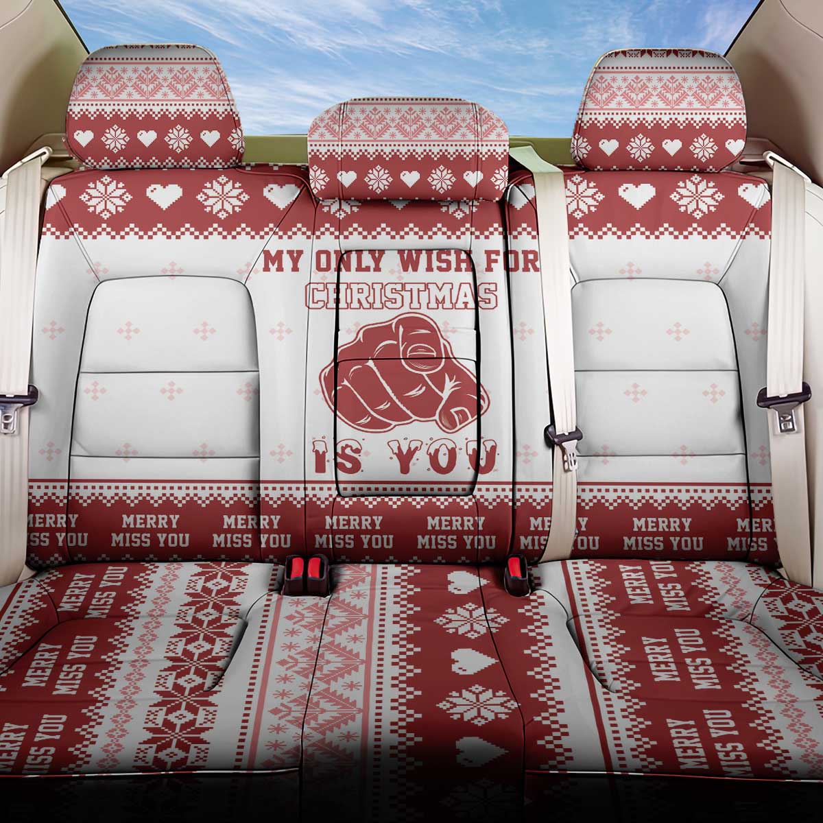 Romantic Christmas Back Car Seat Cover My Only Wish For Xmas Is You LT05 - Wonder Print Shop