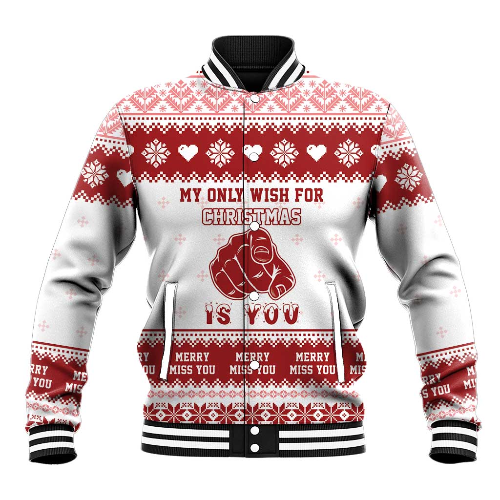 Romantic Christmas Baseball Jacket My Only Wish For Xmas Is You LT05 - Wonder Print Shop